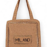 Chic Milano Straw Tote Bag by Artini Accessories designed for stylish and essential beach wear