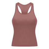 Trendsi chic racerback yoga tank for women in mauve ribbed fabric active tank