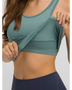 Chic racerback yoga tank for women in teal with soft stretch fabric by Trendsi