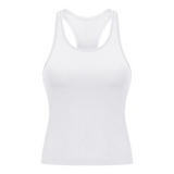 Trendsi chic racerback yoga tank for women in white with soft, stretchy fabric