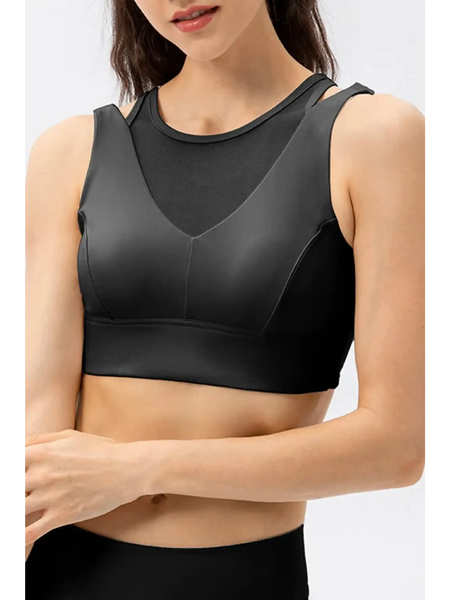 Babe Beachwear active tank in black chic summer exercise crop top for comfort and style