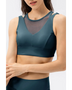 Babe Beachwear chic summer exercise crop top in teal active tank with mesh detail