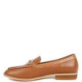 Chic women's horsebit loafers with hardware in tan leather by Babe Beachwear