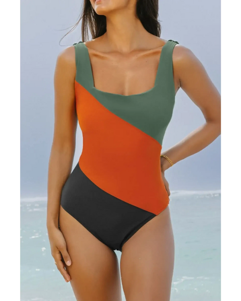 Stylish Color Block One-Piece Swimsuit - Beach Babes Beachwear - Fort Lauderdale1