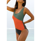 Stylish Color Block One-Piece Swimsuit - Beach Babes Beachwear - Fort Lauderdale front