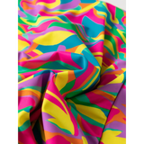 Colorful highwaisted bikini for women fabric with vibrant abstract multicolor pattern by Trendsi