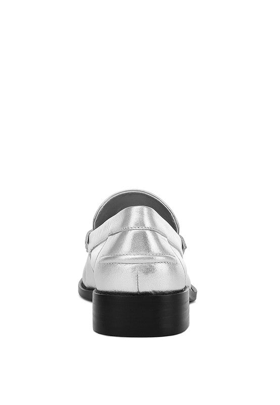 Silver Babe Beachwear comfortable slip-on loafers for travel with black sole and low heel