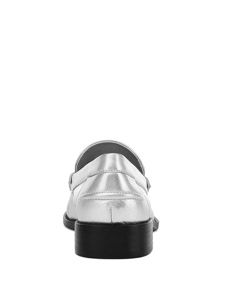 Silver Babe Beachwear comfortable slip-on loafers for travel with black sole and low heel