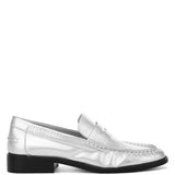 Babe Beachwear silver metallic comfortable slip-on loafers for travel with black sole