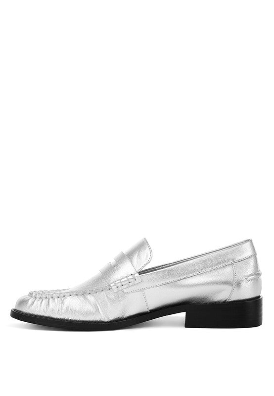 Babe Beachwaer silver comfortable slip-on loafers for travel with low heel and sleek design