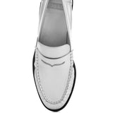 White Babe Beachwear comfortable slip-on loafers for travel with stitched detailing and black sole