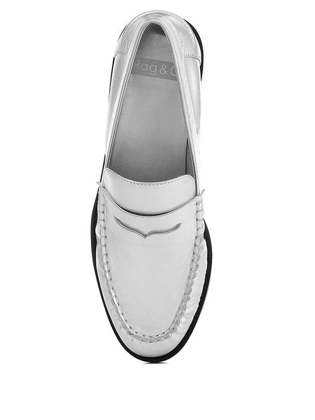 White Babe Beachwear comfortable slip-on loafers for travel with stitched detailing and black sole