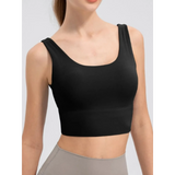 Babe Beachwear black active tank top for women comfortable summer exercise tank with wide straps