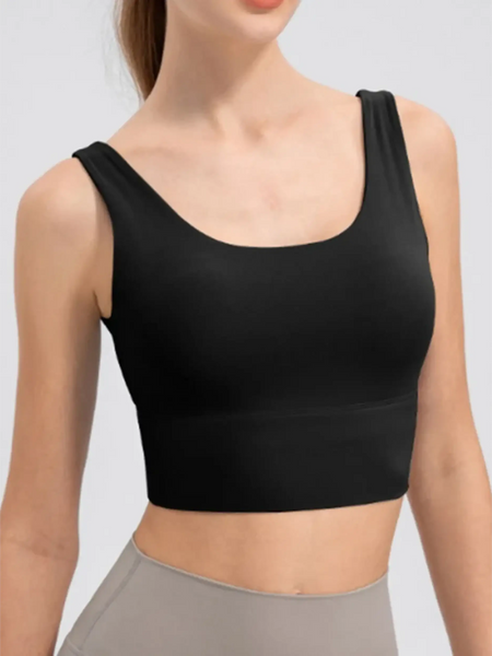 Babe Beachwear black active tank top for women comfortable summer exercise tank with wide straps