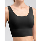 Babe Beachwear black active tank top designed as a comfortable summer exercise tank for workouts