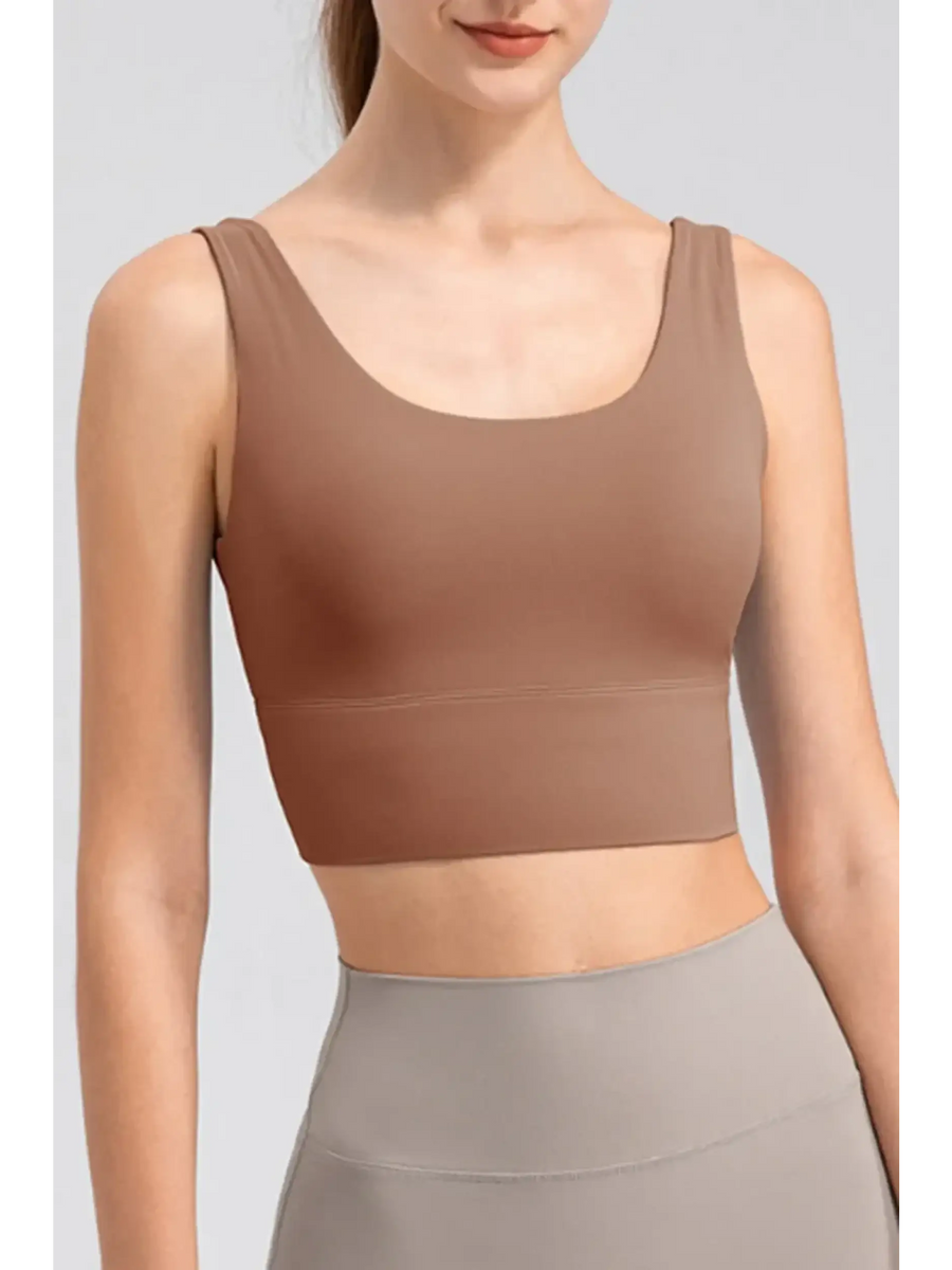 Babe Beachwear comfortable summer exercise tank in brown sleeveless design for activewear