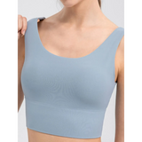 Babe Beachwear blue active tank top for women comfortable summer exercise tank with wide straps