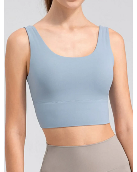 Babe Beachwear light blue active tank designed as a comfortable summer exercise tank for workouts