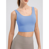Babe Beachwear blue active tank top designed as a comfortable summer exercise tank for workouts
