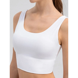 White Babe Beachwear active tank top designed as a comfortable summer exercise tank