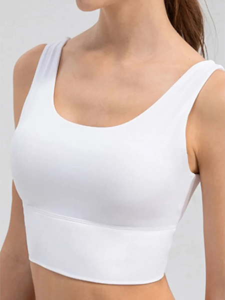 White Babe Beachwear active tank top designed as a comfortable summer exercise tank