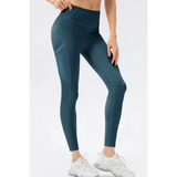 Trendsi compression slim fit workout pants for women in dark teal with side pockets