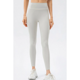 Trendsi white compression slim fit workout pants for women with high waist and ankle length