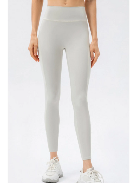 Trendsi white compression slim fit workout pants for women with high waist and ankle length