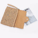 Babe Beachwear convertible straw purse for women with woven texture and secure snap closure