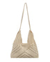 Babe Beachwear Crochet Summer Shoulder bag in beige with braided strap and tassel detail