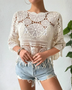 Cotton Crochet Beach Top with Fringe – Perfect for a stylish day at the beach