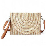 Babe Beachwaer Cruise Wear Small Cutch or Crossbody bag with woven design and brown strap