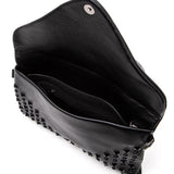 Artini Accessories black cruise wear studded handbag open showing interior compartments