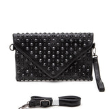 Artini Accessories black cruise wear studded handbag with removable strap and wristlet