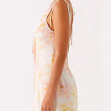 Babe Beachwear mini dress in light pastel colors, perfect cute beach dresses for petites with tie shoulder straps