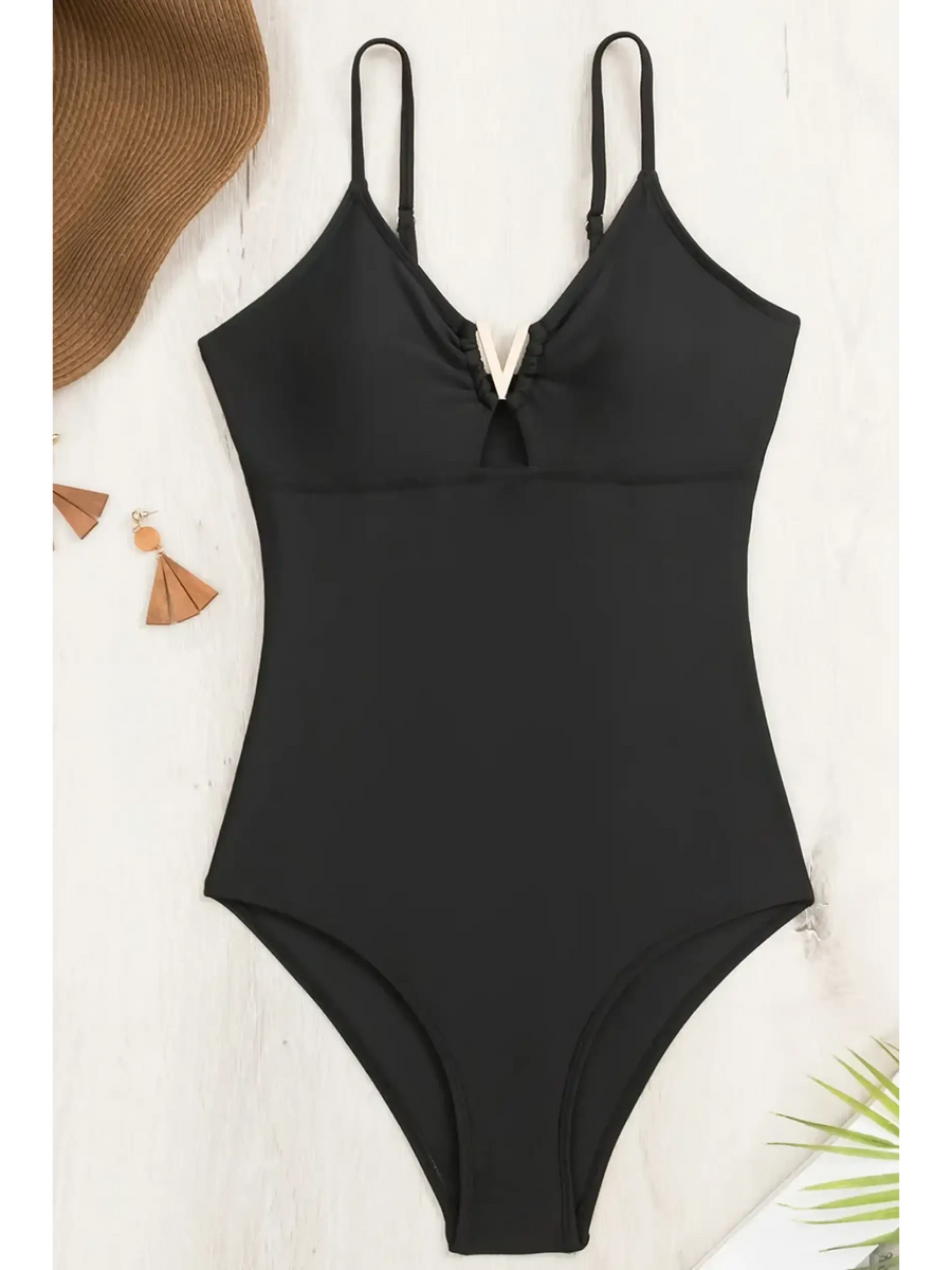 Tummy Control Black One-Piece Swimsuit - Beach Babes Beachwear - Fort Lauderdale