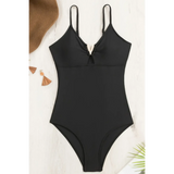 Tummy Control Black One-Piece Swimsuit - Beach Babes Beachwear - Fort Lauderdale