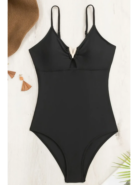 Tummy Control Black One-Piece Swimsuit - Beach Babes Beachwear - Fort Lauderdale