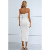 Turn Heads in this Chic Red Strapless Midi Cutout Dress! - Beach Babes Beachwear - Fort Lauderdale