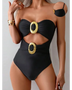 Plus Size Cutout One Piece Black Swimsuit - Beach Babes Beachwear - Fort Lauderdale0