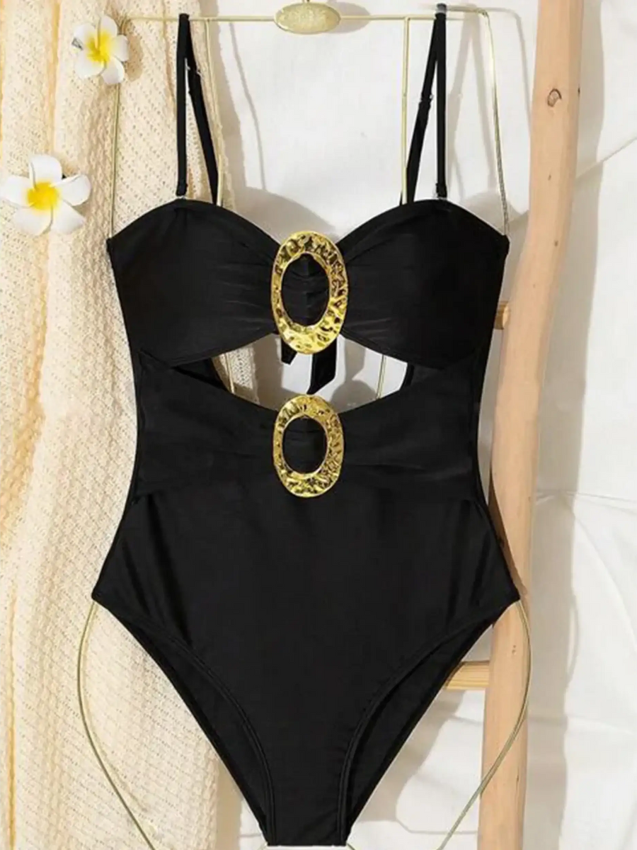 Plus Size Cutout One Piece Black Swimsuit - Beach Babes Beachwear - Fort Lauderdale