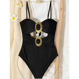 Plus Size Cutout One Piece Black Swimsuit - Beach Babes Beachwear - Fort Lauderdale