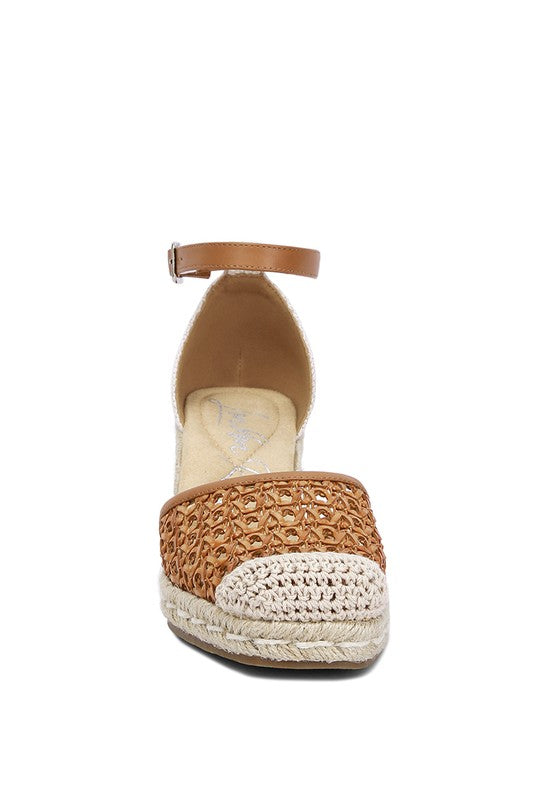 Mason Tan Buckle Wedge Heel Espadrilles - Beach Babes Beachwear - Fort Lauderdale