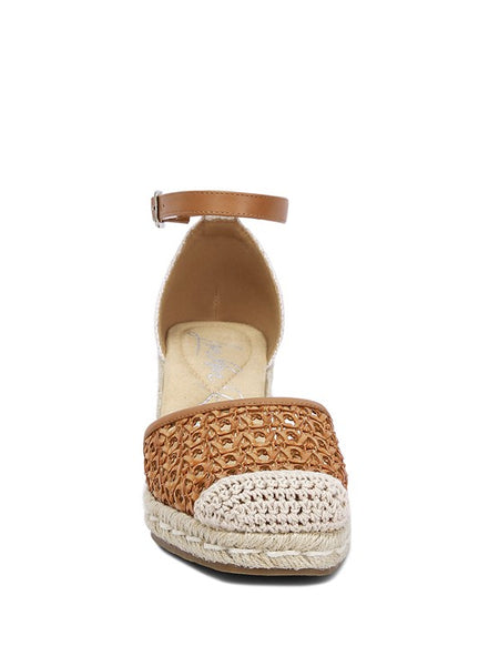 Mason Tan Buckle Wedge Heel Espadrilles - Beach Babes Beachwear - Fort Lauderdale