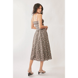 Stunning Mocha Floral Midi Dress - Beach Babes Beachwear - Fort Lauderdale