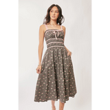 Stunning Mocha Floral Midi Dress - Beach Babes Beachwear - Fort Lauderdale