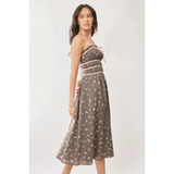 Stunning Mocha Floral Midi Dress - Beach Babes Beachwear - Fort Lauderdale
