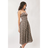 Stunning Mocha Floral Midi Dress - Beach Babes Beachwear - Fort Lauderdale