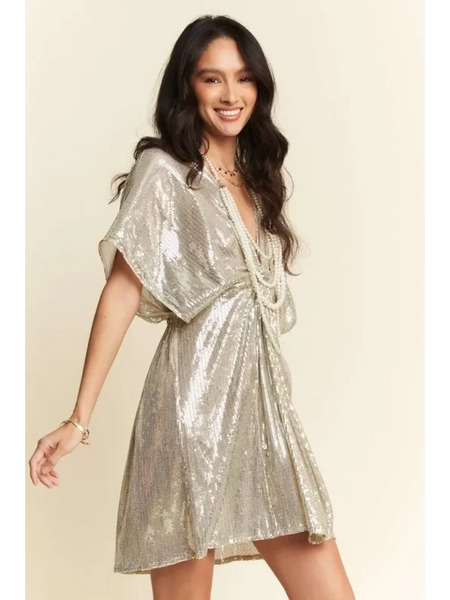 Stylish Sequin Plunge Neck Dress - Affordable Beach Fashion 2025 - Beach Babes Beachwear - Fort Lauderdale