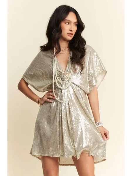 Stylish Sequin Plunge Neck Dress - Affordable Beach Fashion 2025 - Beach Babes Beachwear - Fort Lauderdale